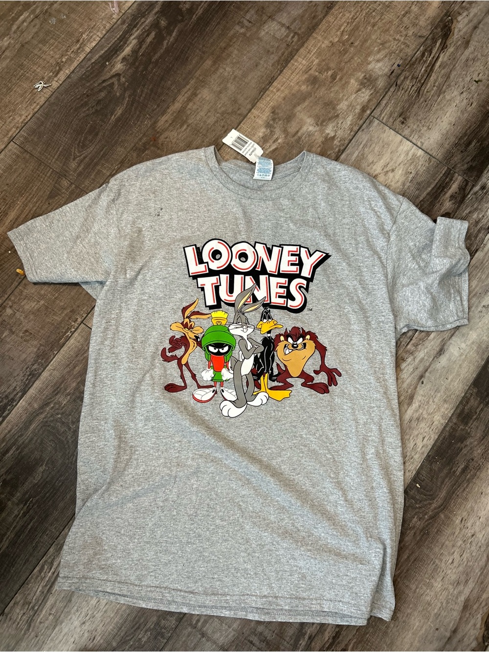 Looney Tunes Graphic Tee - Gray with Multi-Color Characters